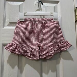 TC Pink and White Striped Ruffle Shorts
